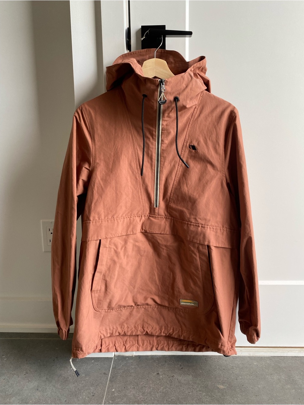 Chlorophylle Rust/Terracotta Hooded Pullover Anorak